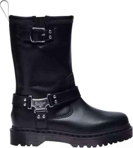 Black Leather Lace-Up Boots