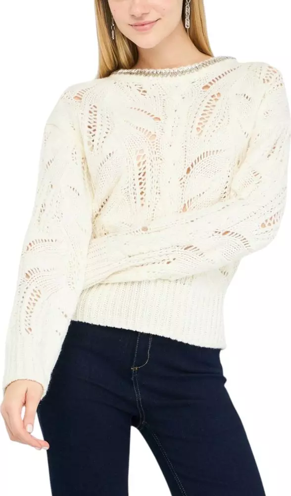 White Marabou Sweatshirt