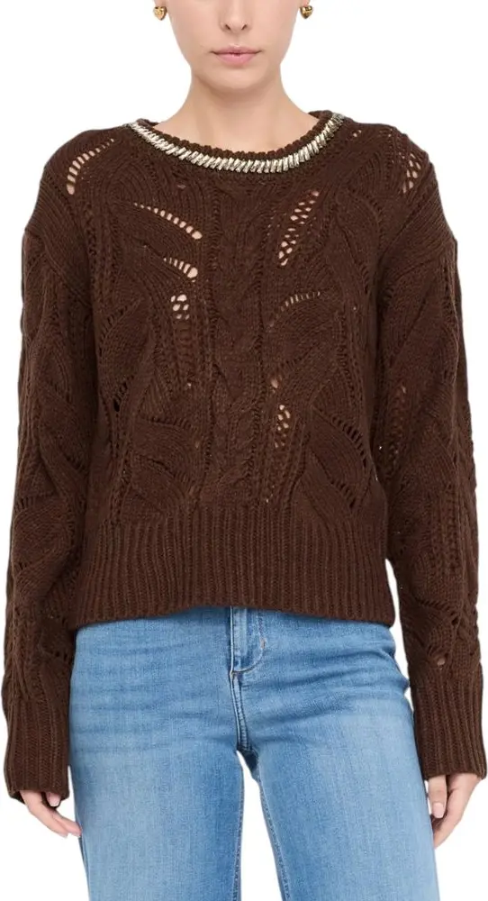 Brown Marabou Sweatshirt
