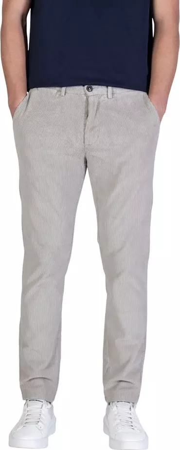 Gray Cotton Casual Pants