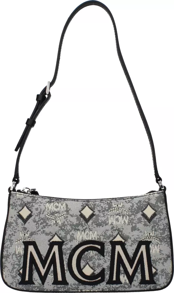 Gray Fabric Crossbody Bag