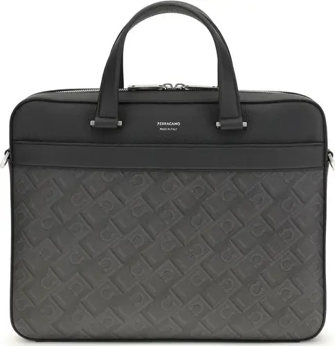 Gray Calf Leather Bos Taurus Briefcase