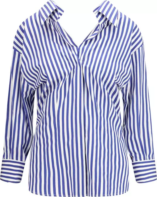 Blue Cotton Pattern Shirt