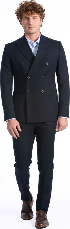 Blue Wool Two-Piece Suit