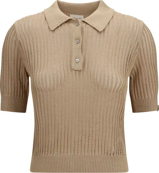Beige Cotton Polo Shirt