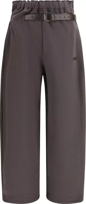 Brown Cotton Athletic Pants