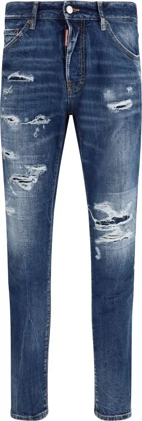 Blue Cotton Slim Fit Jeans