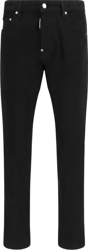 Black Cotton Slim Fit Jeans