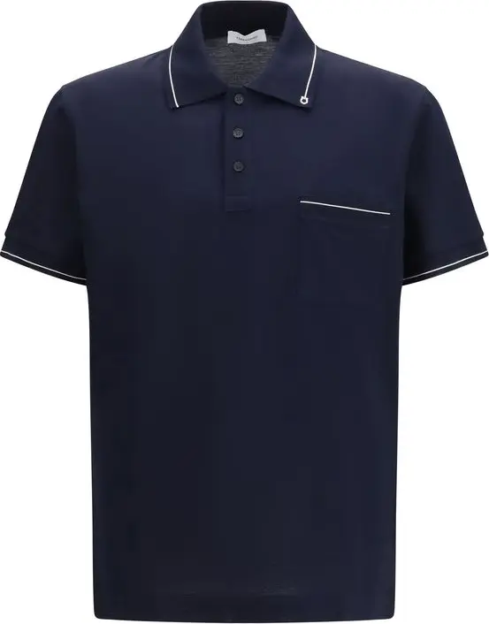 Blue Cotton Polo Shirt