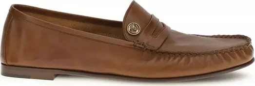 Brown Calf Leather Bos Taurus Slip-On Loafers