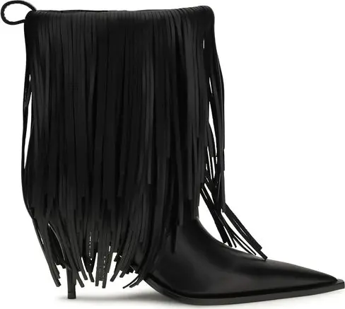 Black Calf Leather Bos Taurus Ankle Boots