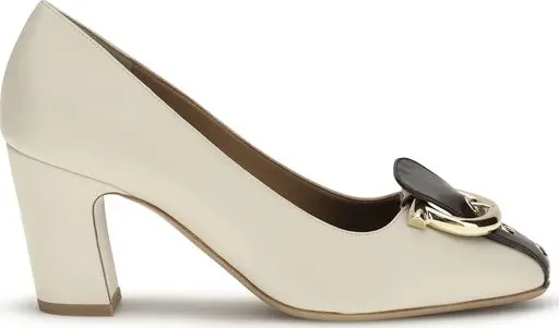 Beige Calf Leather Bos Taurus High Heel Pumps