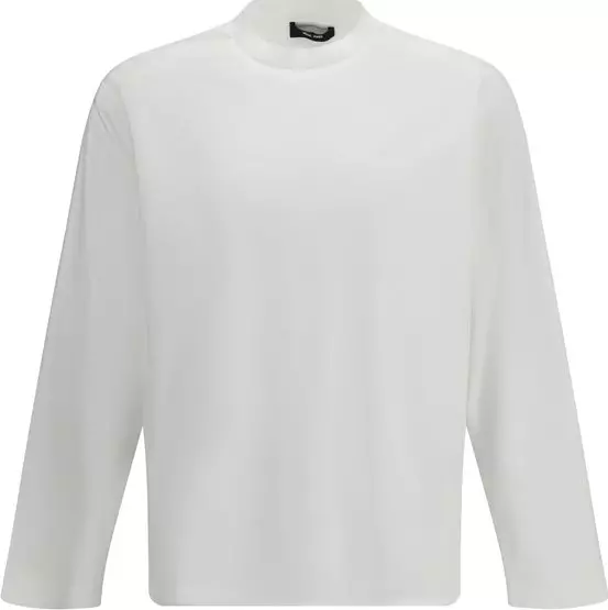 White Cotton Long Sleeve T-Shirt
