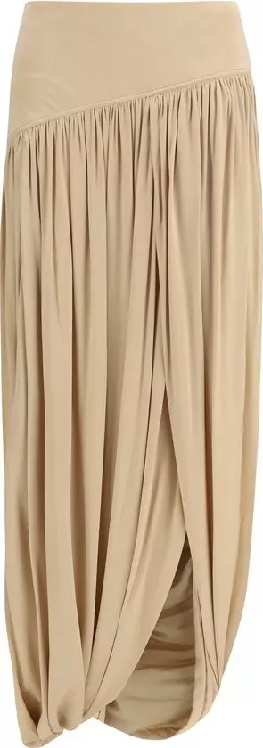 Beige Viscose Long Skirt