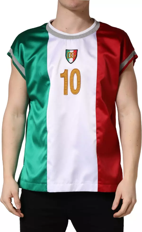 Multicolor Italia DG Logo Satin Tank T-shirt