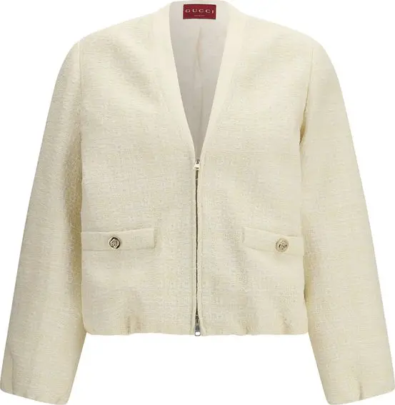 Beige Cotton Bomber