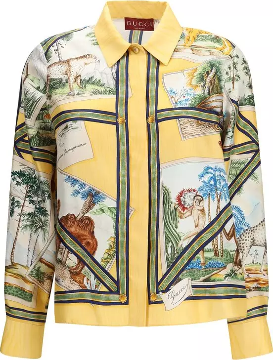 Bicolor Silk Pattern Shirt