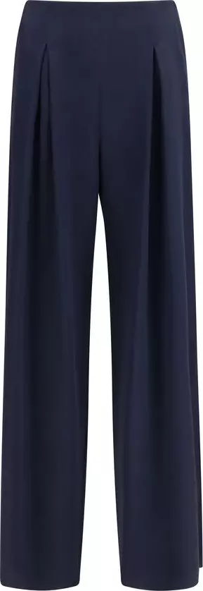 Blue Silk Casual Pants
