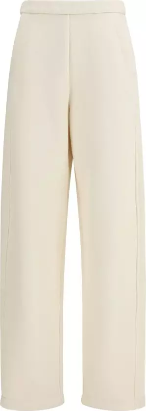 Beige Cotton Casual Pants