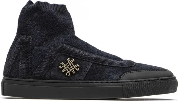 Blue Leather Womens Ankle Boot