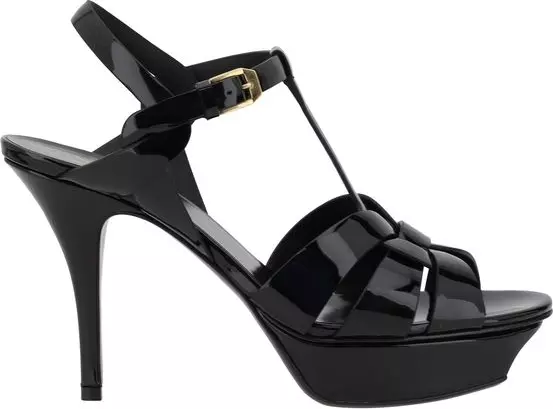 Black Calf Leather Bos Taurus Stiletto Heel Sandals
