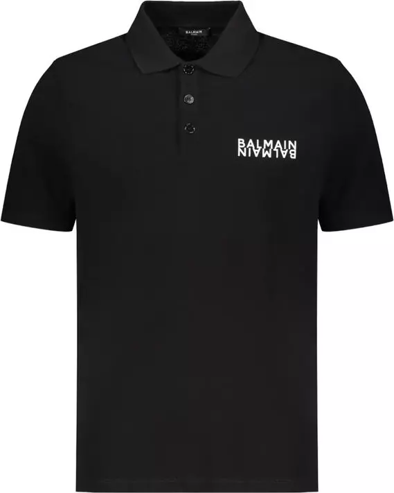 Black Cotton Polo Shirt