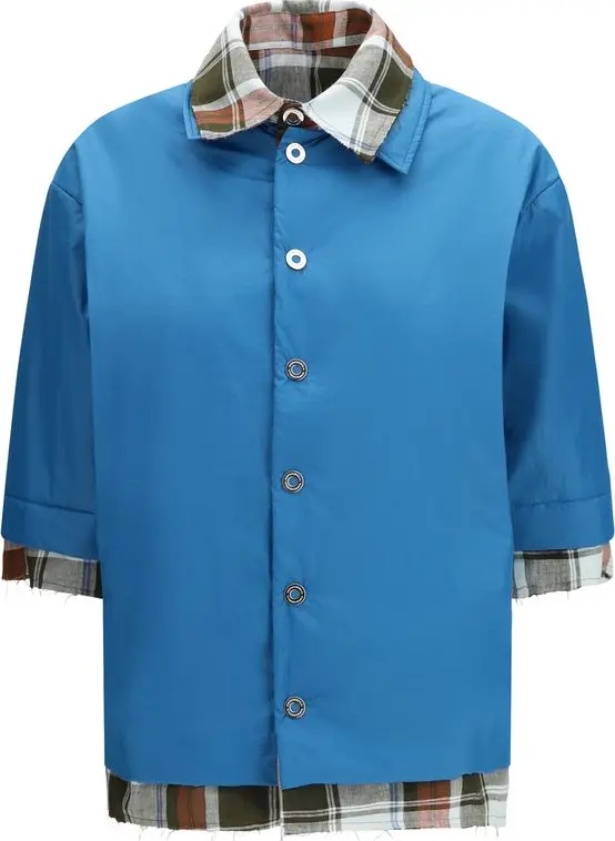 Blue Polyamide Dress Shirt