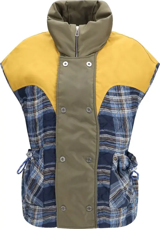 Blue Polyamide Sleeveless Jacket