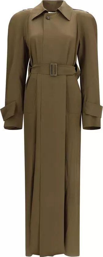 Bicolor Silk Trench Coat