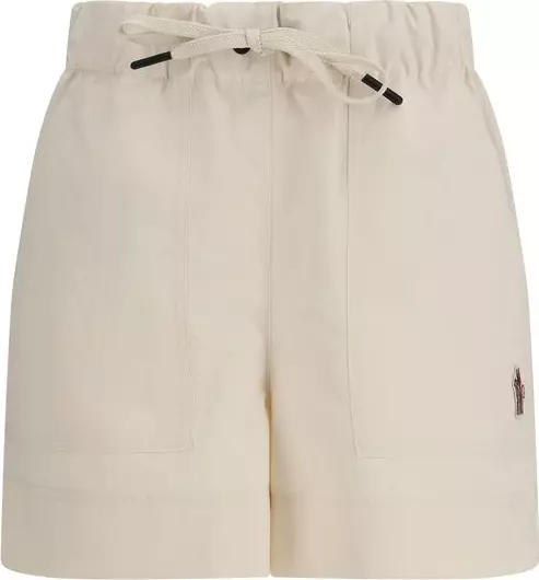 Beige Polyester Bermuda Shorts