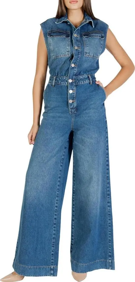 Blue Cotton Jumpsuit