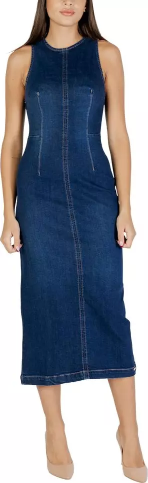 Blue Cotton Long Dress