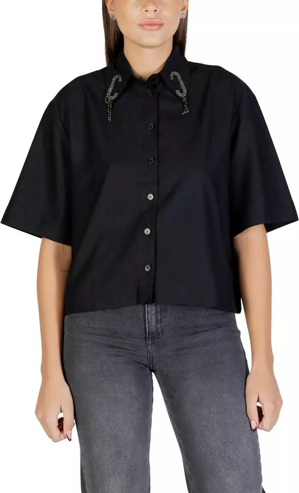 Black Viscose Shortsleeve Shirt