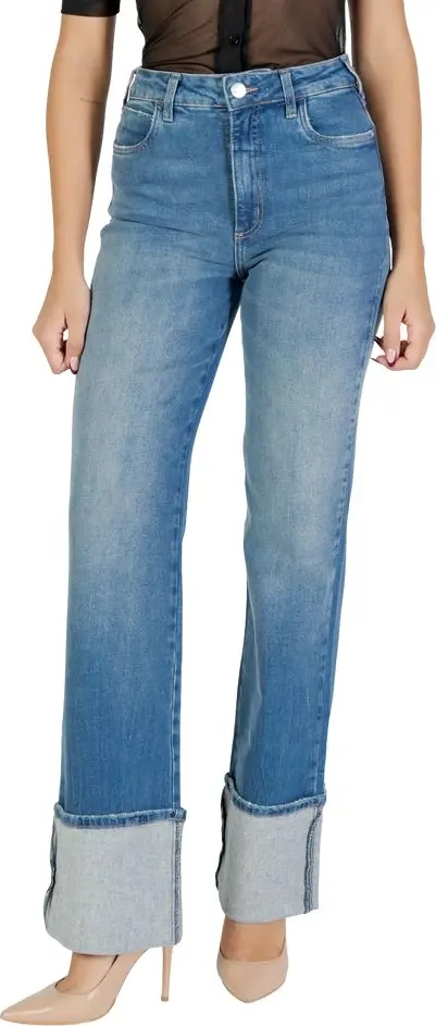 Blue Cotton Bootcut Jeans