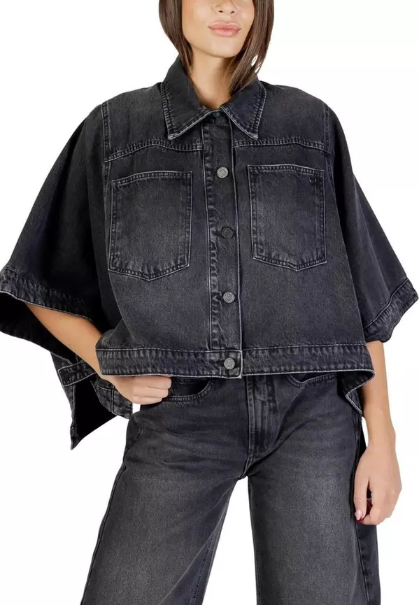 Black Cotton Denim Jacket