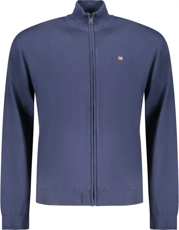 Blue Cotton Men Cardigan