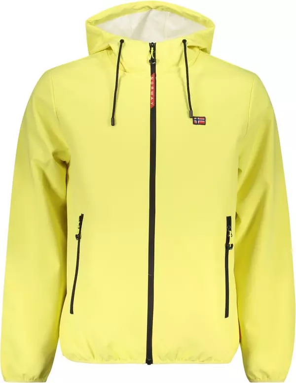 Yellow Polyester Men's Jacket