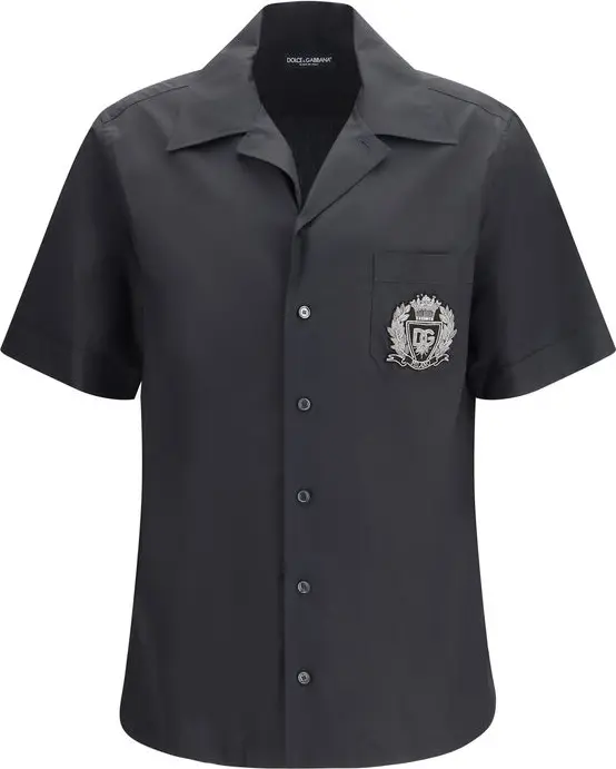 Black Cotton Shortsleeve Shirt