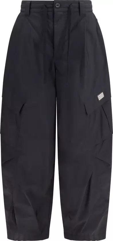 Black Cotton Cargo Pants