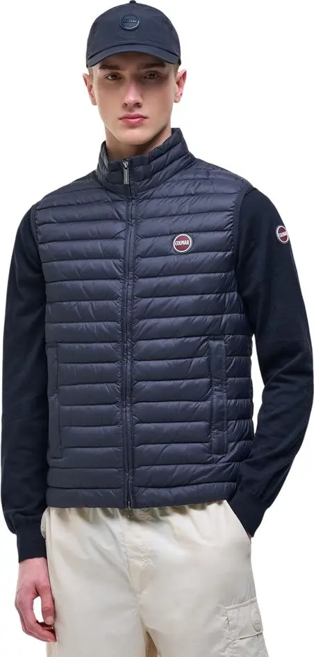 Blue Polyamide Sleeveless Jacket