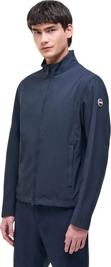 Blue Polyester Full-Length Jacket