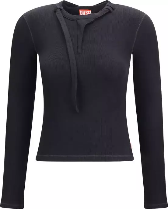 Black Cotton Long Sleeve T-Shirt