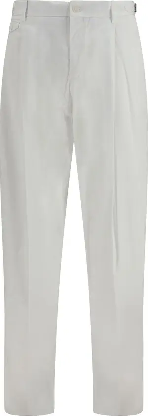 White Cotton Casual Pants