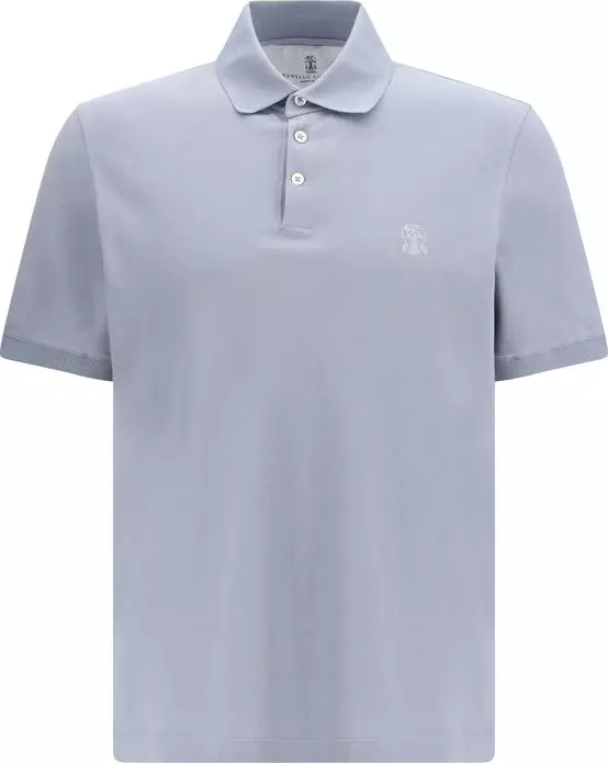 Blue Cotton Polo Shirt
