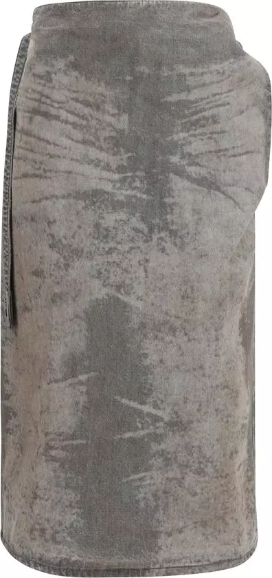 Gray Lyocell Midi Skirt