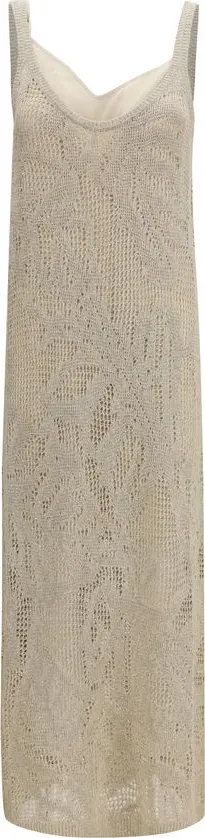 Beige Linen Casual Dress