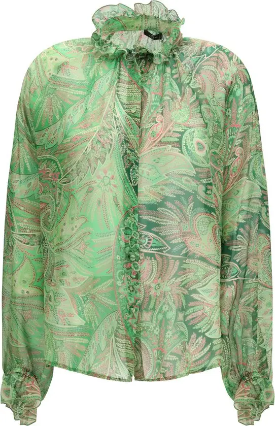 Bicolor Silk Pattern Shirt