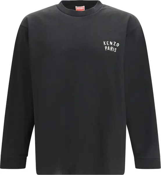 Black Cotton Long Sleeve T-Shirt