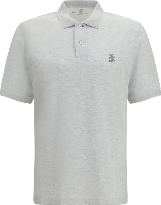 Gray Cotton Polo Shirt