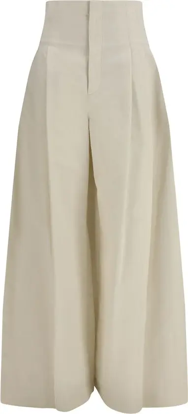 Beige Cotton Pants